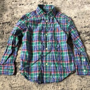 EUC boys Polo plaid button down top.